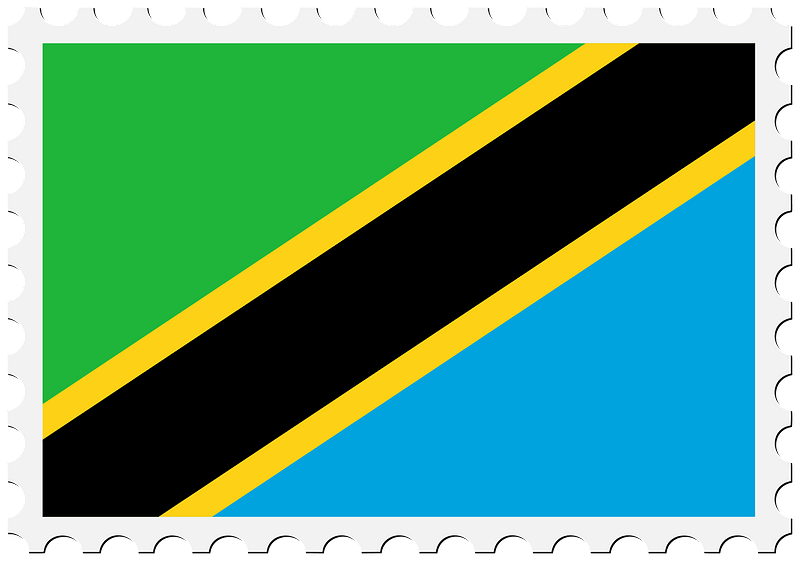 Stamp Tanzania Flag