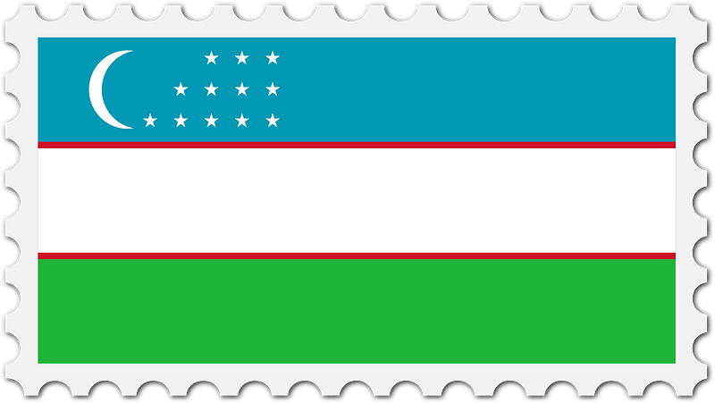 Stamp Uzbekistan Flag