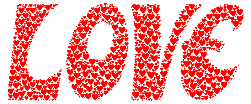 Love Hearts Typography