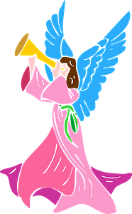 Angel blowing horn