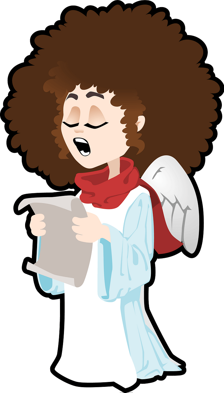 Angel sings Christmas song