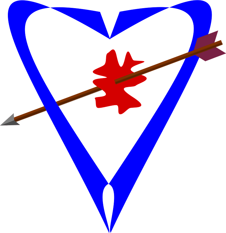 Blue Heart with Arrow