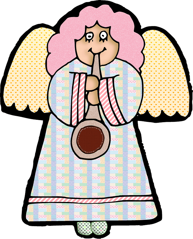 Christmas angel with horn