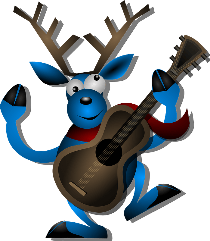 Dancing Reindeer with guitar