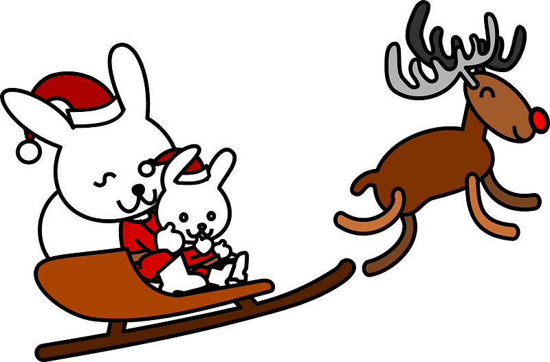 Santa bunny and reindeer