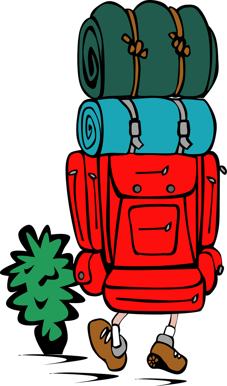 Hiker with a big backpack