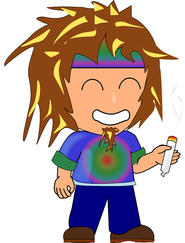 Hippie with a joint