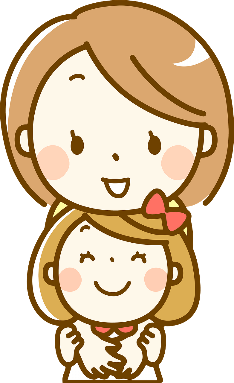 Mother and daughter hugging