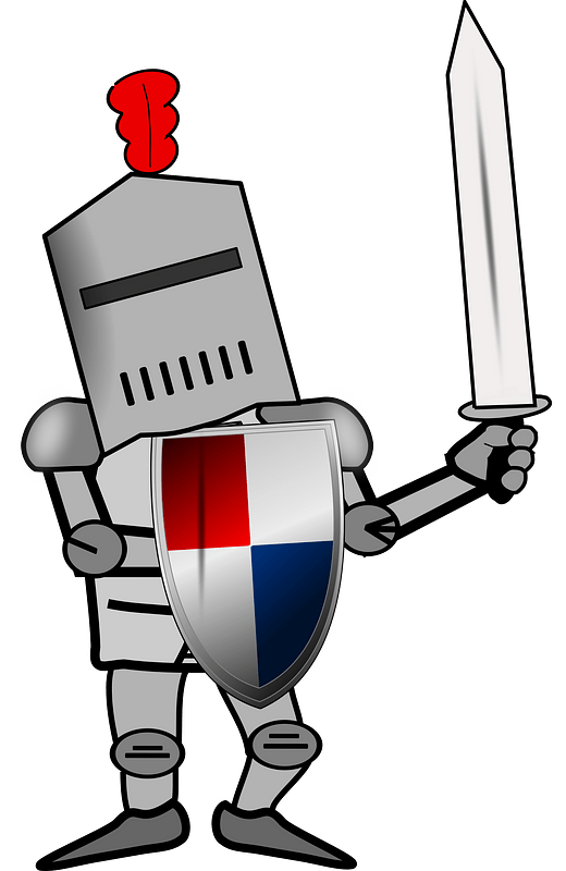 Warrior in armor suit
