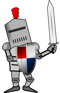 Warrior in armor suit