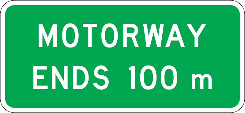 New Zealand road sign A41-1.2
