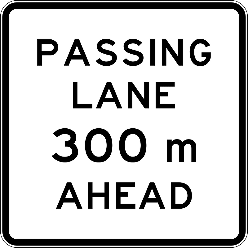 New Zealand road sign A42-1 (300 m)