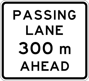 New Zealand road sign A42-1 (300 m) (obsolete)