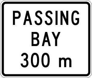New Zealand road sign A42-2 (300 m) (obsolete)