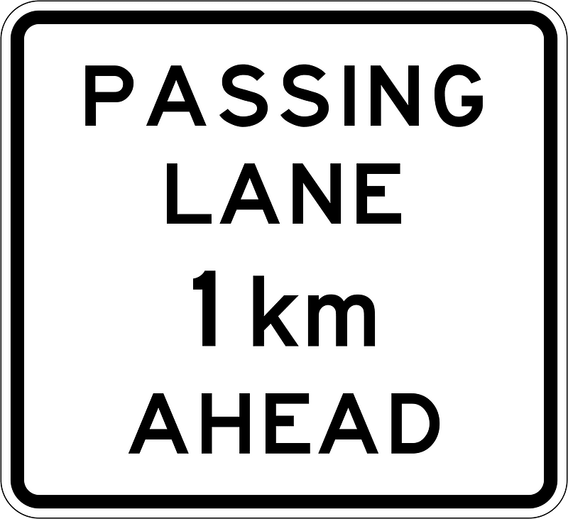 New Zealand road sign A42-1.1 (1 km) (obsolete)