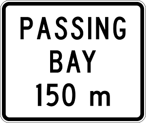 New Zealand road sign A42-2 (150 m)