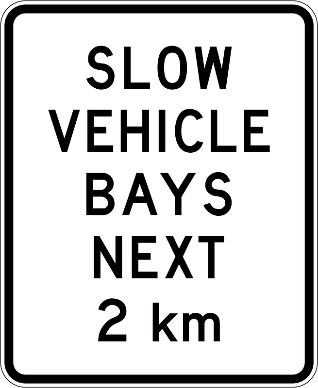 New Zealand road sign A42-3 (2 km)