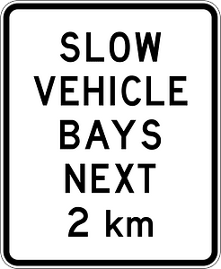 New Zealand road sign A42-3 (2 km)