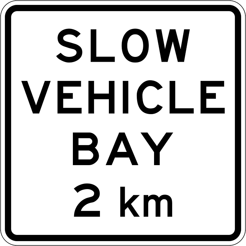 New Zealand road sign A42-4 (2 km) (obsolete)