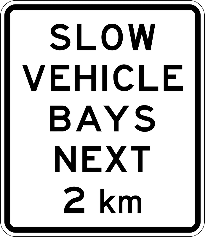New Zealand road sign A42-3 (2 km) (obsolete)