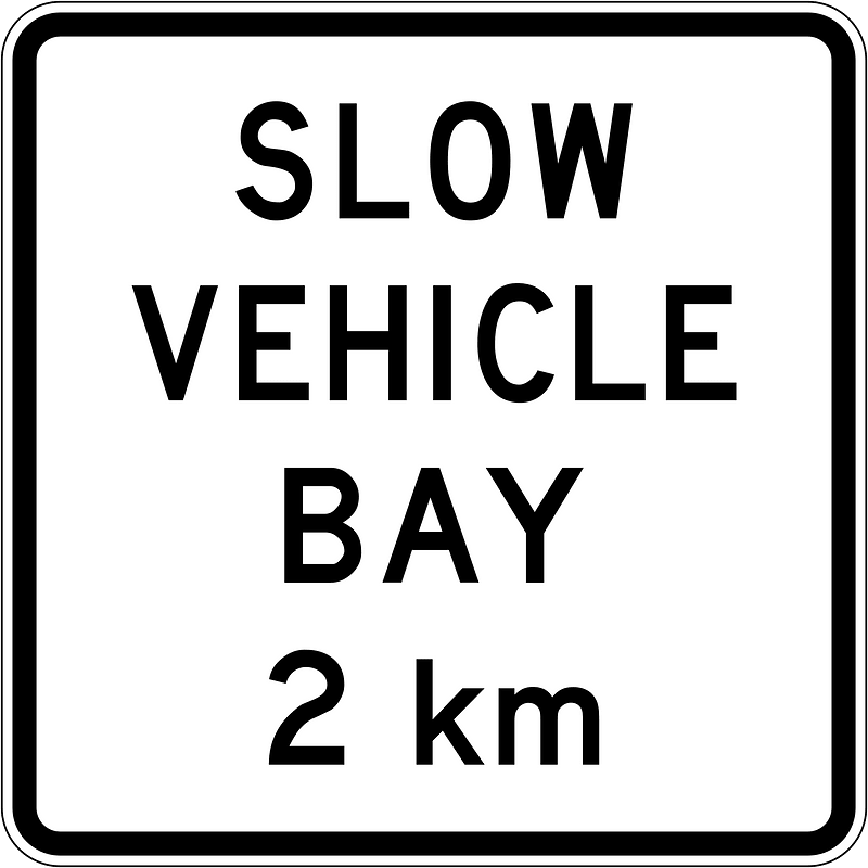New Zealand road sign A42-4 (2 km)