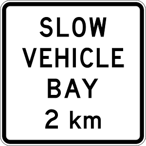 New Zealand road sign A42-4 (2 km)