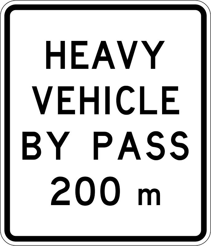 New Zealand road sign A45-1 (200 m) (obsolete; white)
