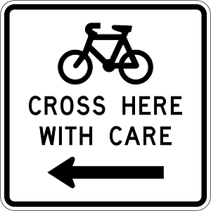 New Zealand road sign A43-3L (obsolete)