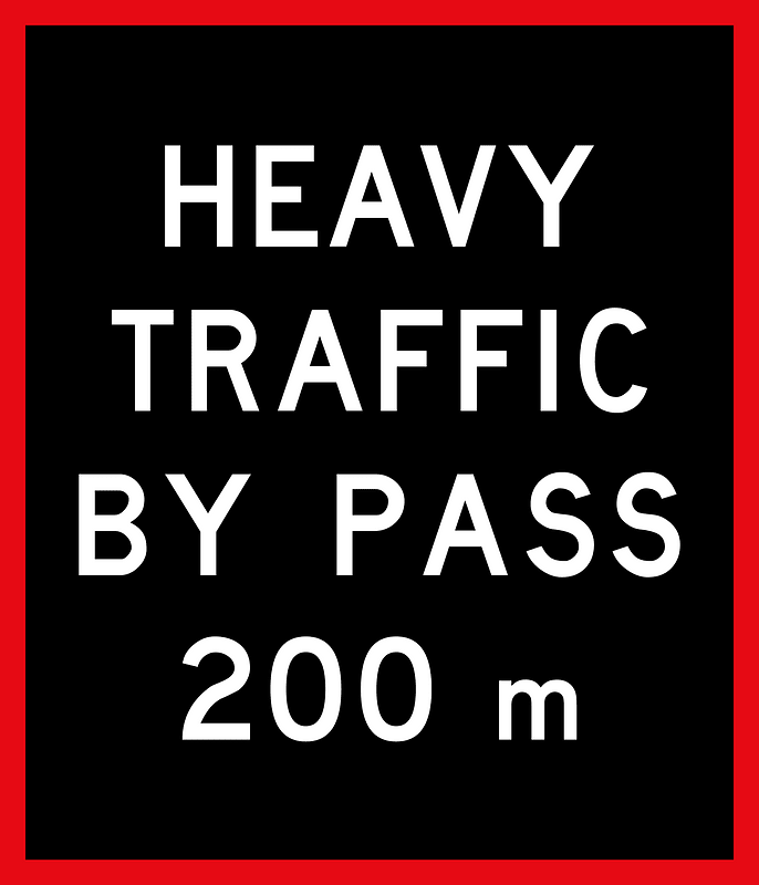 New Zealand road sign A45-1 (200 m) (obsolete; black)