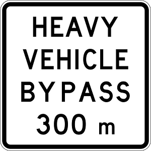 New Zealand road sign A45-1 (300 m)