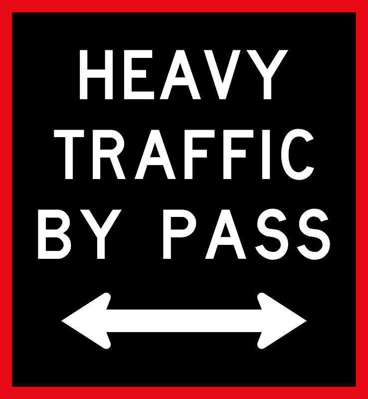 New Zealand road sign A45-2LR (obsolete; black)