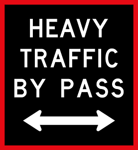 New Zealand road sign A45-2LR (obsolete; black)