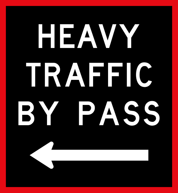 New Zealand road sign A45-2L (obsolete; black)