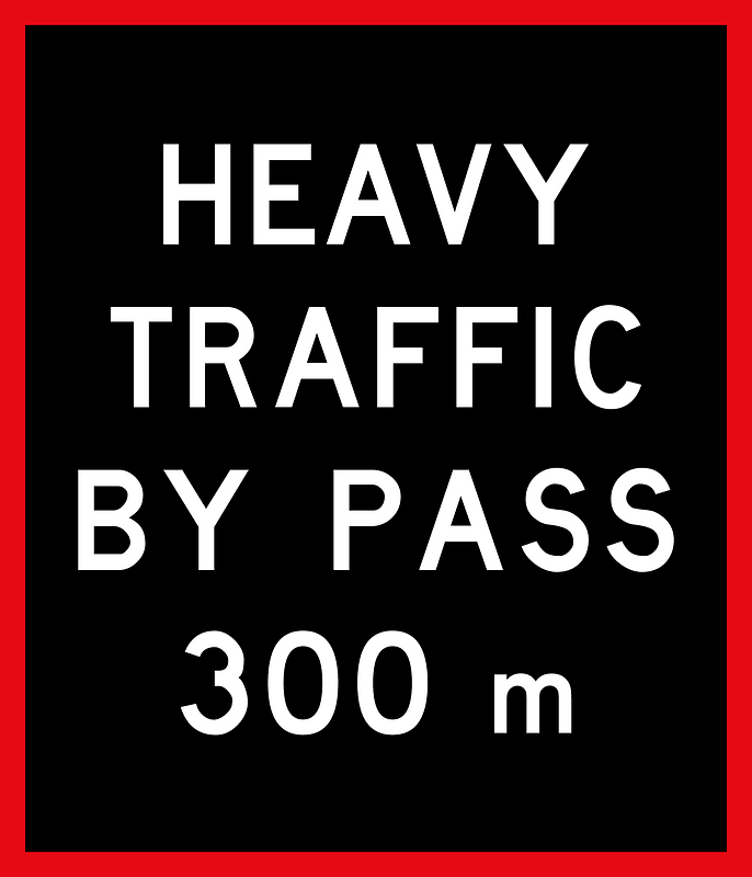 New Zealand road sign A45-1 (300 m) (obsolete; black)