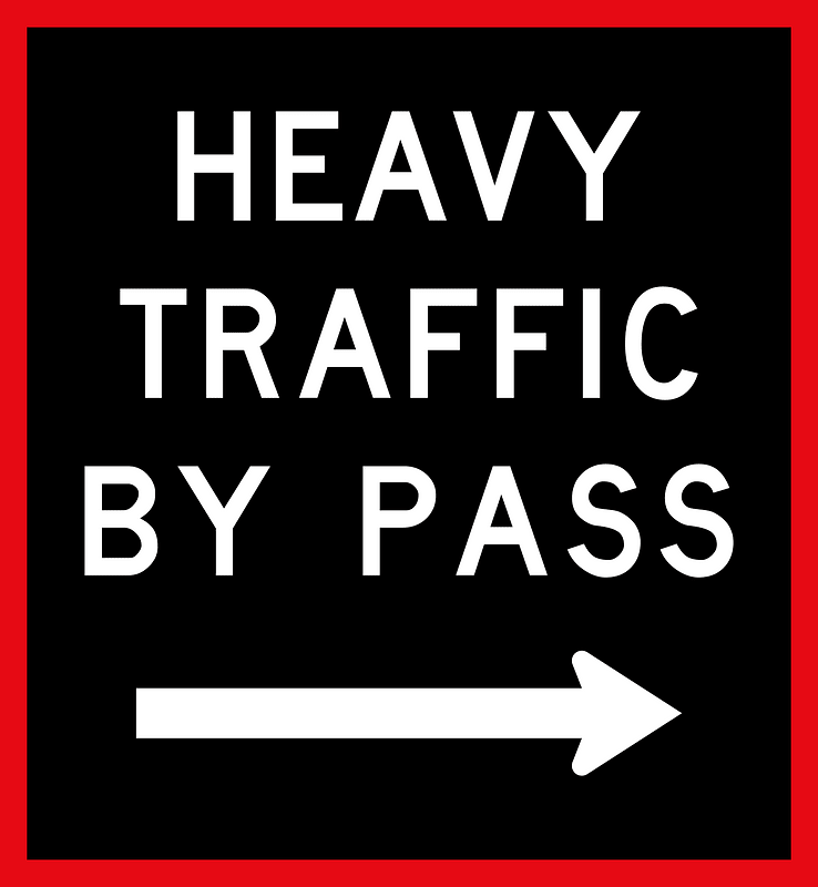 New Zealand road sign A45-2R (obsolete; black)