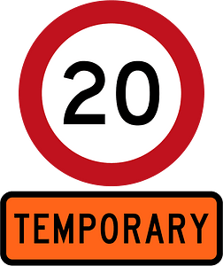 New Zealand road sign R1-1 (20) + R1-8