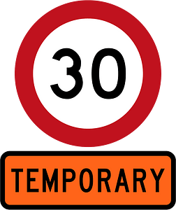 New Zealand road sign R1-1 (30) + R1-8