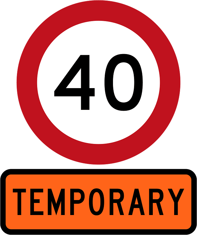 New Zealand road sign R1-1 (40) + R1-8