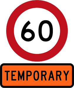 New Zealand road sign R1-1 (60) + R1-8