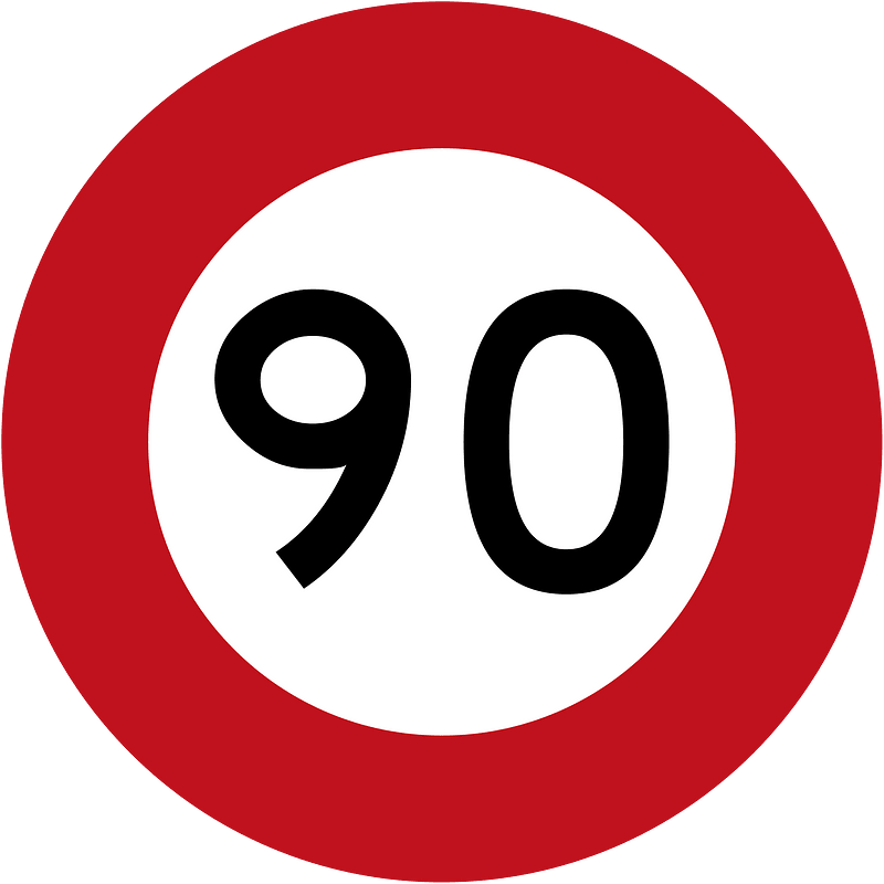 New Zealand road sign R1-1 (90) (obsolete)