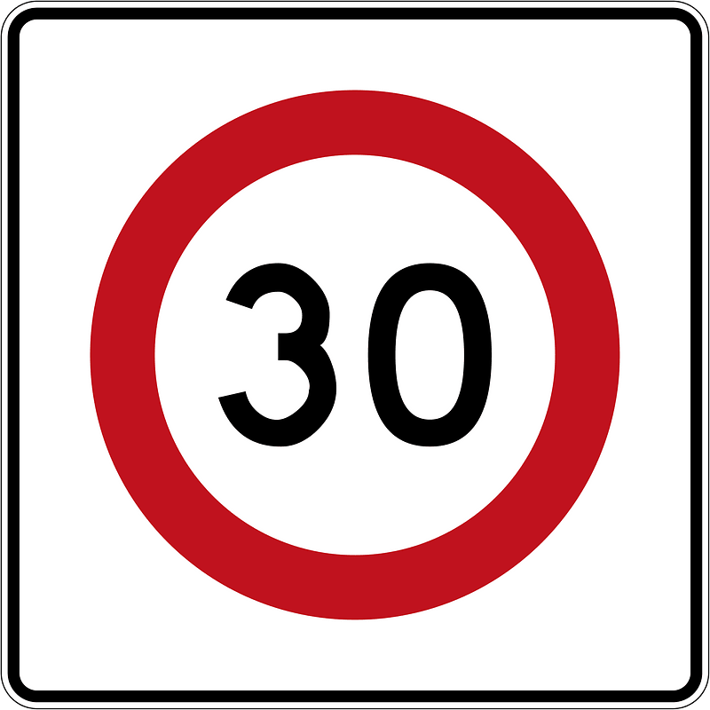New Zealand road sign R1-8.1 (30)