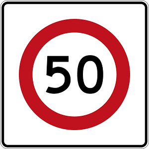 New Zealand road sign R1-8.1 (50)
