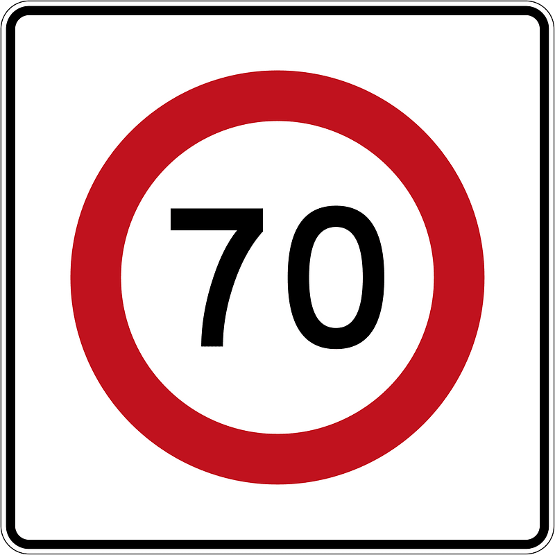 New Zealand road sign R1-8.1 (70)