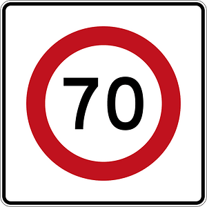 New Zealand road sign R1-8.1 (70)