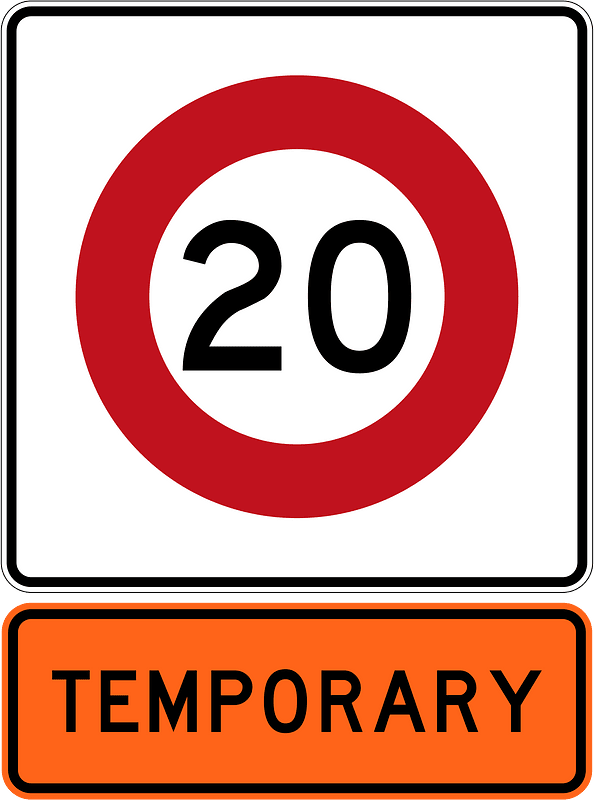 New Zealand road sign R1-8.1 (20) + R1-8.1 (1987–2016)
