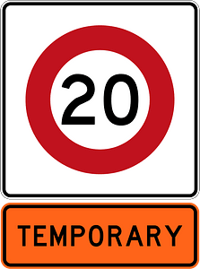 New Zealand road sign R1-8.1 (20) + R1-8.1 (1987–2016)