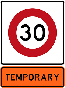 New Zealand road sign R1-8.1 (30) + R1-8.1 (1987–2016)