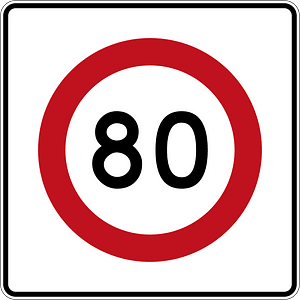 New Zealand road sign R1-8.1 (80)