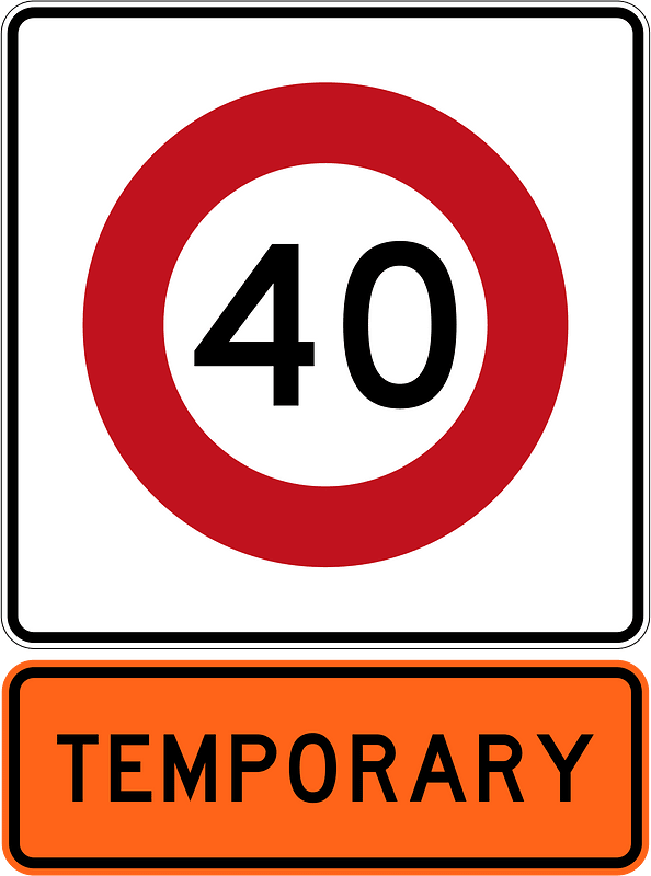 New Zealand road sign R1-8.1 (40) + R1-8.1 (1987–2016)