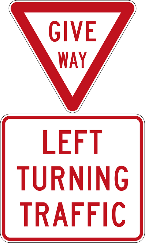 New Zealand road sign R2-2 + R2-2.4